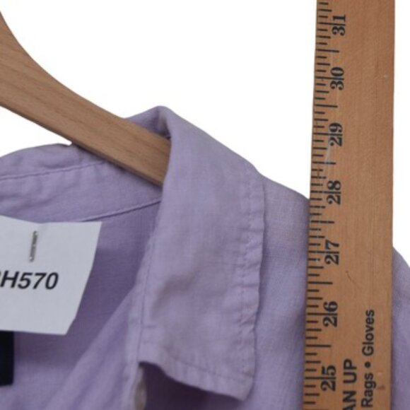 GAP Lilac Lavender Purple Linen Blend Button Shirt S Minimal Softcore Breathable - Picture 6 of 9